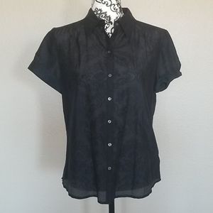 Banana Republic Sheer Button Down Blouse